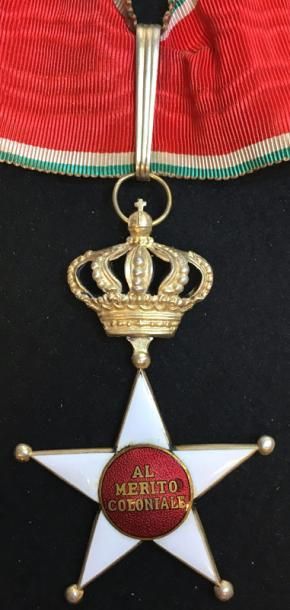 Royaume d'Italie Ordre du Mérite Colonial, fondé en 1911, bijou de commandeur en...