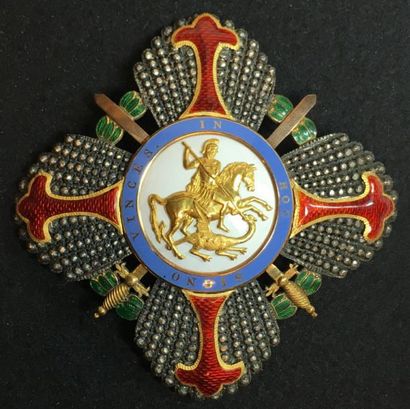 Royaume des Deux-Siciles Ordre de Saint-Georges de la Réunion, plaque de grand-croix...