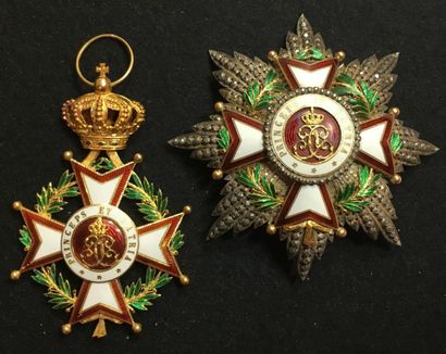 MONACO Ordre de Saint-Charles, fondé en 1858, ensemble de grand-croix comprenant:...