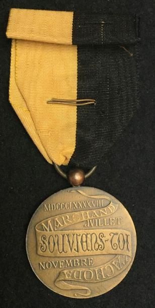 null Mission Marchand - Ligue des Patriotes, médaille commémorative portable en bronze...