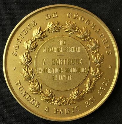 null Société de Géographie, Prix Alexandre Eeckman, médaille de vermeil non portable...