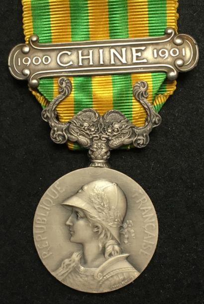null Médaille de Chine 1900-1901, par Georges Lemaire en argent, poinçon de la Monnaie...