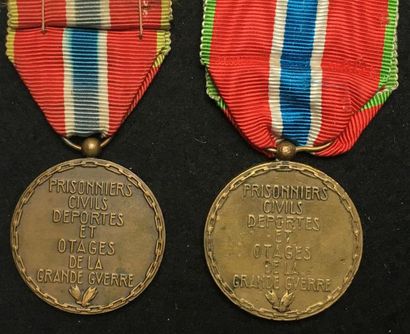 null Médailles des Prisonniers civils, déportés et otages de la Grande Guerre, créée...