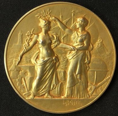 null Société de géographie commerciale de Paris, médaille non portable en vermeil...