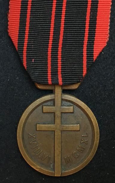 null Médaille de la Résistance, créée en 1943, premier modèle «de Londres» en bronze...