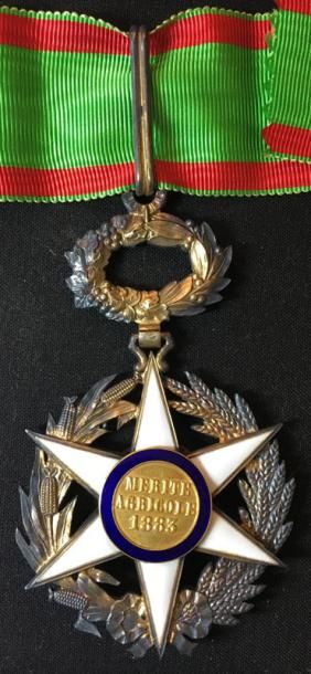 null Ordre du Mérite Agricole, fondé en 1883, bijou de commandeur en vermeil et émail,...