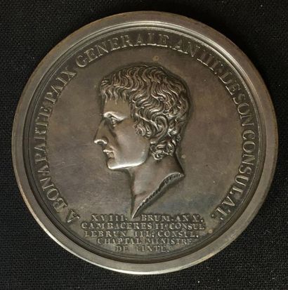 null AN X (1801). Médaille de récompense de la Ville de Lyon au profil à gauche de...