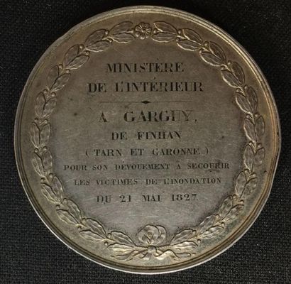 null Restauration, médaille d'honneur en argent non portable au profil à gauche de...