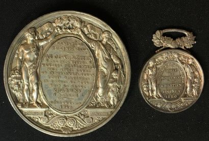 null Monarchie de Juillet, médaille d'honneur de 1re classe en argent, ensemble comprenant...