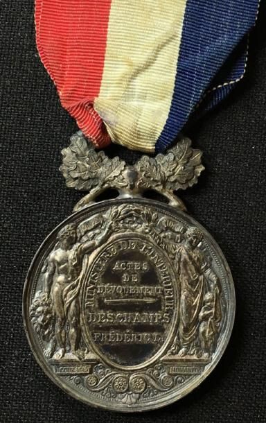 null IIe République, médaille d'honneur de 1re classe en argent, avers figurant la...