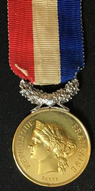 null IIIe République, médaille d'honneur de 2e classe en or, au profil de Cérès par...