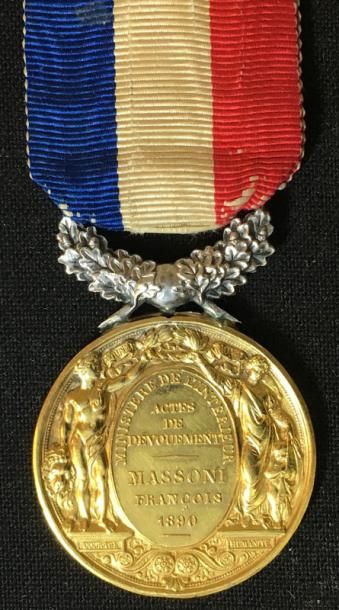 null IIIe République, médaille d'honneur de 2e classe en or, au profil de Cérès par...