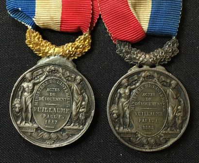 null IIIe République, groupe de deux médailles d'honneur au profil de Cérès par Barre...