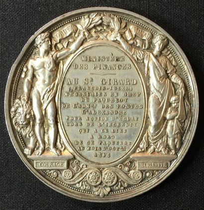 null Monarchie de Juillet, médaille d'honneur de 1re classe en argent au profil de...