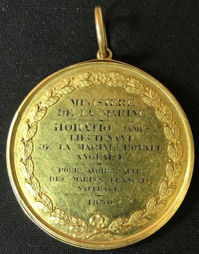 null Restauration, médaille d'honneur en or au profil Charles X à gauche par Gayrard,...