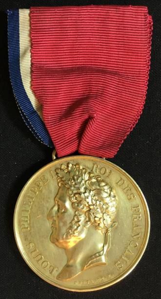 null Monarchie de Juillet, Marine et Colonies, médaille d'honneur en argent doré...