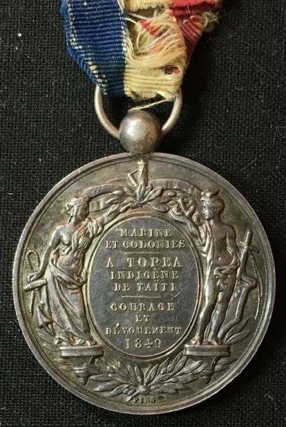 null IIe République, Marine et Colonies, médaille d'honneur de 2e classe en argent,...