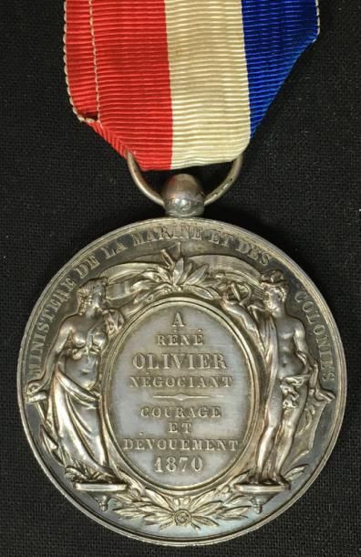 null Second Empire, Marine et Colonies, médaille d'honneur de 1re classe en argent...