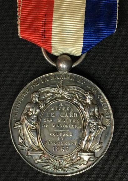 null Second Empire, Marine et Colonies, médaille d'honneur de 2e classe en argent...