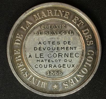 null Second Empire, Colonie du Sénégal 1866, médaille de réemploi du Ministère de...