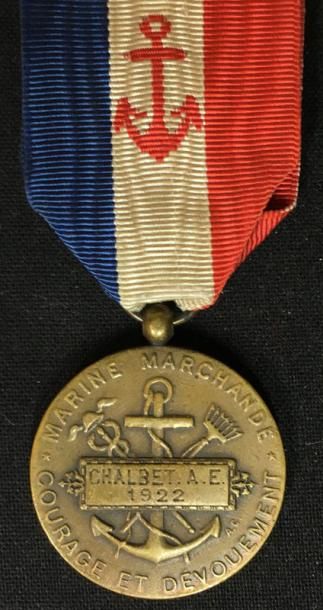 null IIIe République, Marine Marchande, médaille d'honneur en bronze au profil de...