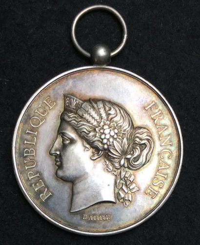 null IIIe République, médaille d'honneur de 1re classe en argent, au profil de Cérès...