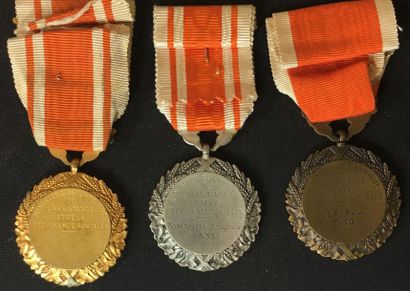 null Médaille de la Prévoyance sociale, lot de trois médailles par Pierre Lenoir...