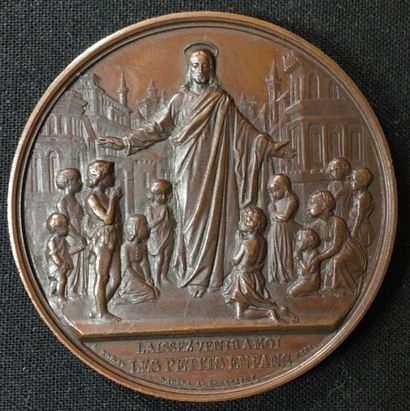 null Médaille des surveillants des Salles d'Asile, créée vers 1838, en bronze par...