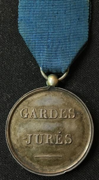 null Médaille des Gardes-Jurés, en argent, sur l'avers «DÉPARTEMENT DE LA MARINE»...