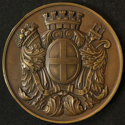 null Marseille, choléra de 1835, médaille de reconnaissance aux armes de la ville...