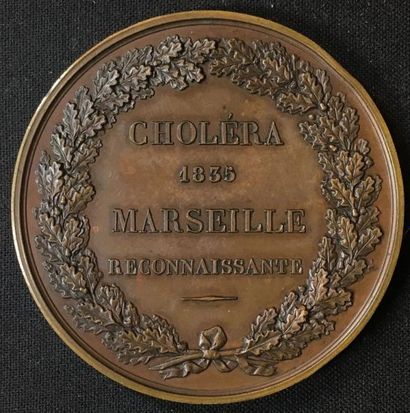 null Marseille, choléra de 1835, médaille de reconnaissance aux armes de la ville...