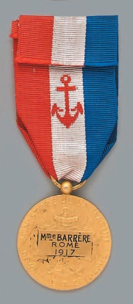 null Ministère de la Marine, médaille des Épidémies en vermeil, au profil de la République...