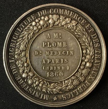 null Second Empire - Médaille de la vaccine en argent, sur l'avers la composition...