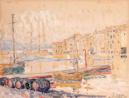Paul SIGNAC (1863-1935) 
Saint-Tropez le port, 1901
Aquarelle et gouache sur traits...