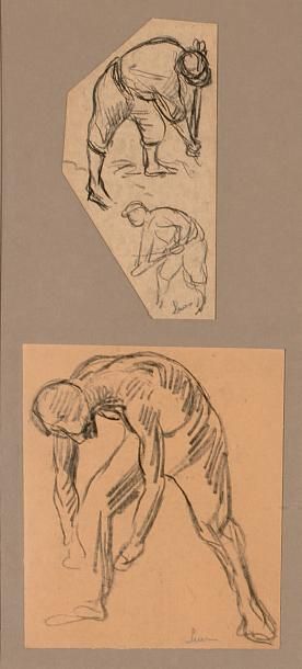 Maximilien Luce (1858-1941) Étude de travailleurs
Deux dessins au crayon noir dans...