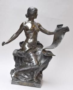 null Georges Marie Valentin BAREAU (1866-1931) :
Allégorie de l'Histoire
Bronze,...