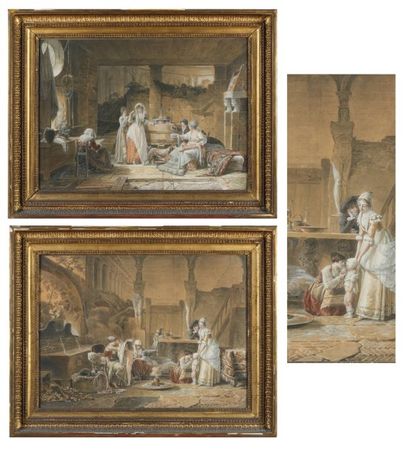 Jean-Baptiste MALLET (1759-1835) La toilette du nouveau-né La toilette des enfants...