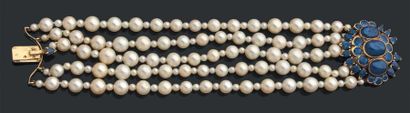 BOIVIN Bracelet cinq rangs de perles de culture alternées de perles de culture plus...