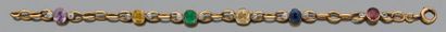 null Bracelet articulé en or jaune 750 millièmes, les maillons de forme ovale partiellement...