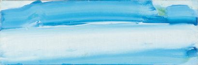 Olivier DEBRE (1920-1999) Sans titre bleu Peinture sur toile, signée au dos. 20 x...