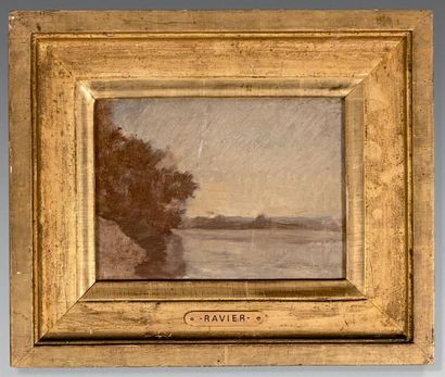 Attribué à François-Auguste RAVIER (1814-1895) 
Paysage du Lyonnais
Huile sur papier...