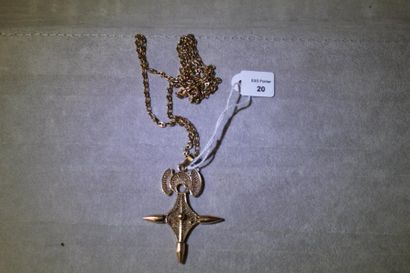 null Collier articulé en or jaune 750 millièmes supportant une croix d'Agadez en...