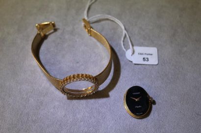 TISSOT Montre-bracelet de dame en or jaune 750 millièmes tressé, la montre de forme...