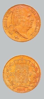 null LOUIS XVIII (1815-1824) 20 francs or. 1819. Paris.
G. 1028. Superbe.