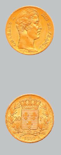 null CHARLES X (1824-1830) 20 francs or. 1830. Paris.
G. 1029. Superbe.