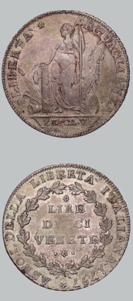 null MUNICIPALITÉ DÉMOCRATIQUE de VENISE (12 mai 1797 - 17 octobre 1797) 10 lire,...