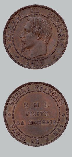 null 10 centimes (module de). 1854. Paris. Visite de la Monnaie.
G. 250. Splendi...