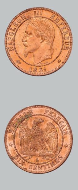 null 10 centimes. 1861. Paris.
5 centimes: 2 exemplaires. 1861. Paris et Bordeaux.
2...