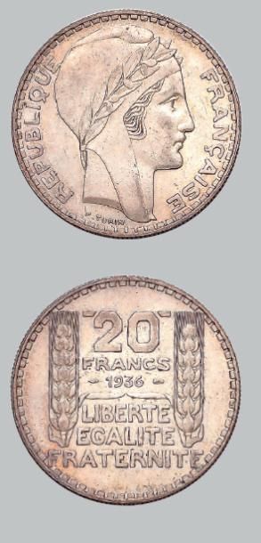 null 20 francs Turin. 1936. G. 852. Presque superbe.