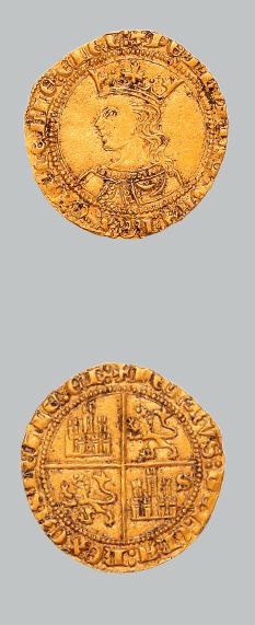 null ESPAGNE Pierre Ier (1350-1368)
Dobla d'or de 36 maravedis or. 4,57 g.
Fr. 105....